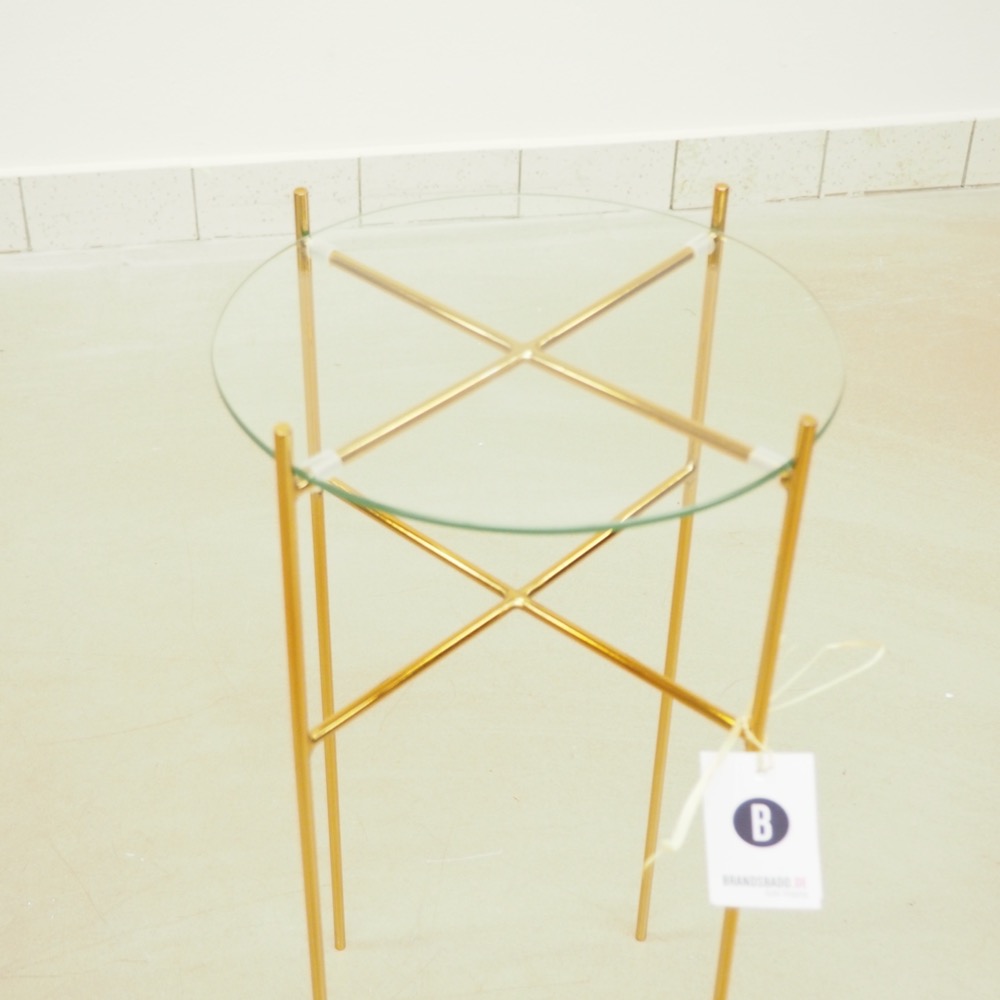 Beistelltisch Demi Glas Metall Gold Ø 32 cm H 60 cm