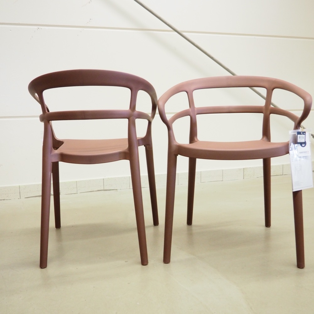 Kunststoff-Armlehnstühle Rodi 2 Stück Rot matt modern