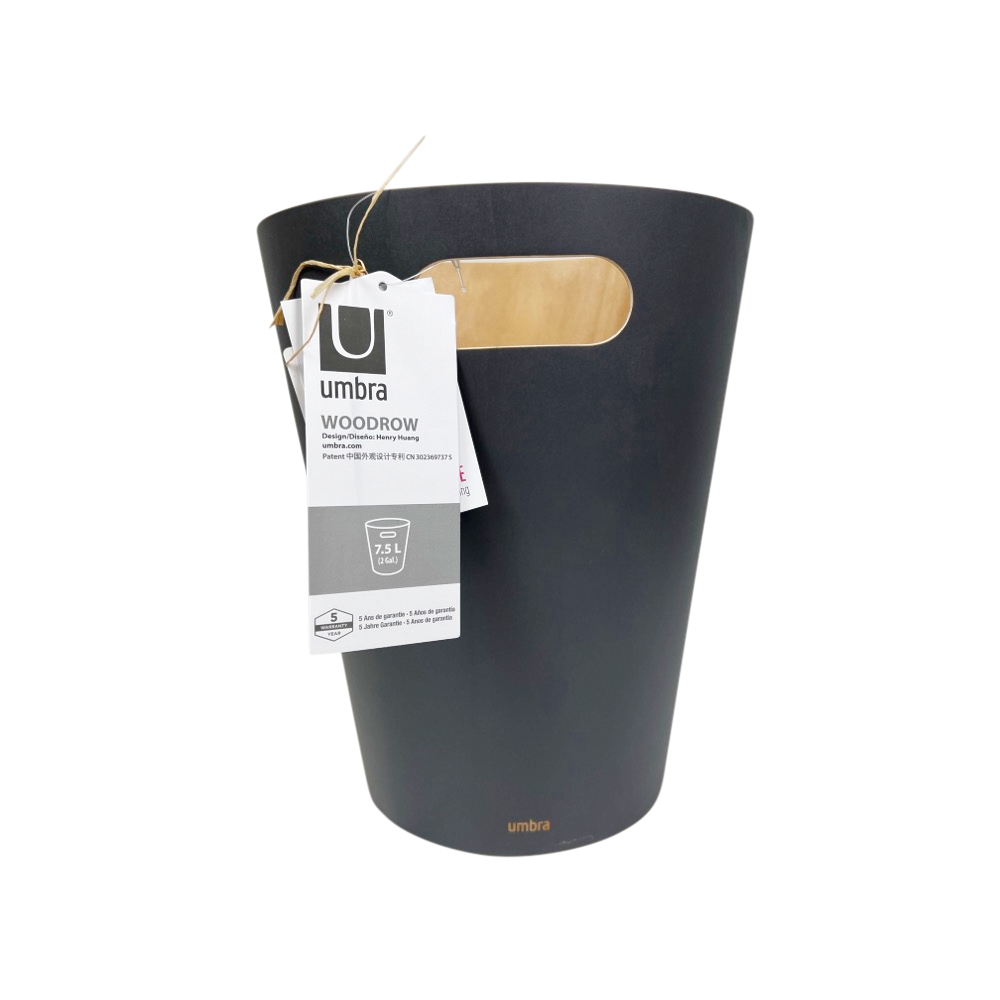 XS Papierkorb Woodrow Can 7,5 L Grau Natur