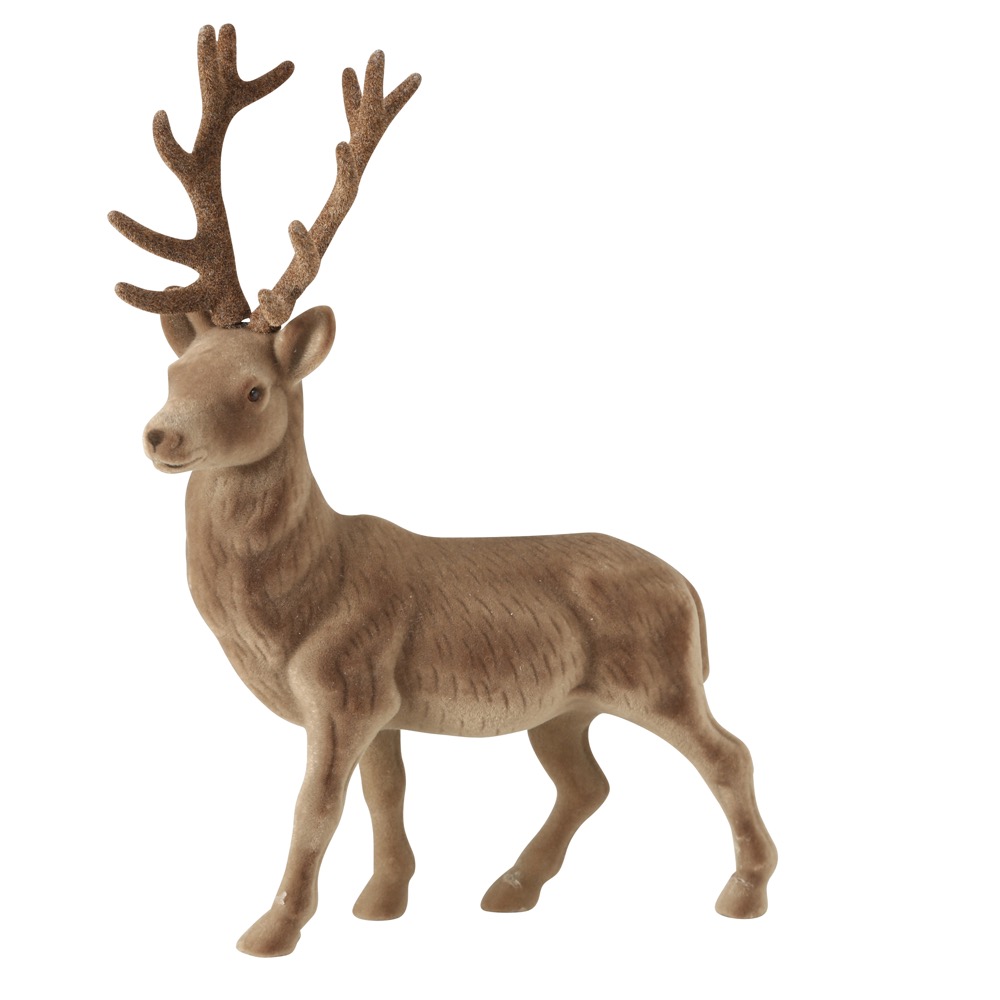 1 x Deko-Figur Vegi 2sort. Hirsch H40cm Braun Ockergelb Kunststoff