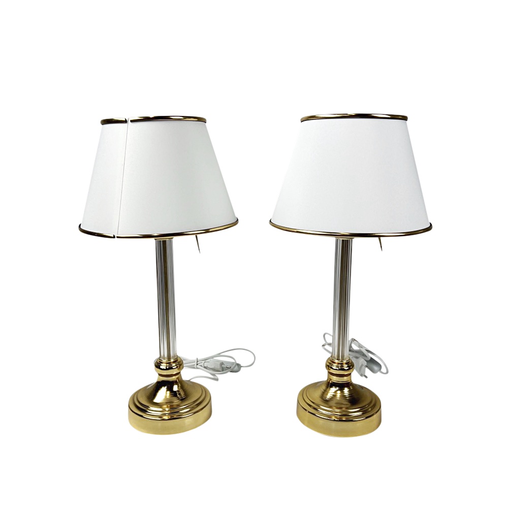 2x Tischleuchten Ciara weiss / goldfarben