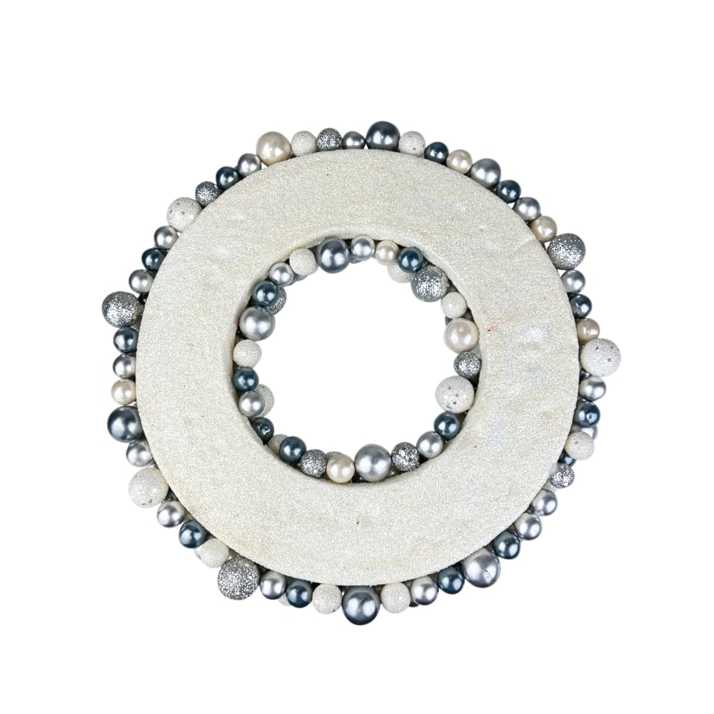 Deko-Kranz Festivity, Ø 33 cm, H 7 cm Silber / weiss