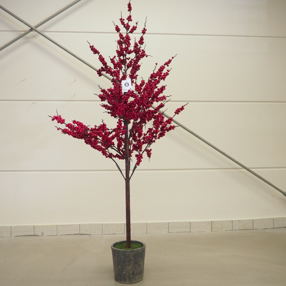 Kunstpflanze Berry Gingar ca. H170 cm Ø86 cm rot Deko