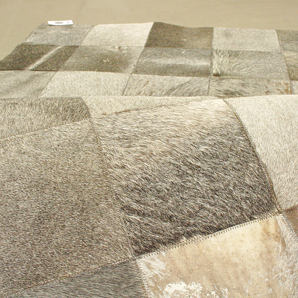 Kuhfell-Teppich Mary grau 120 x 180 cm