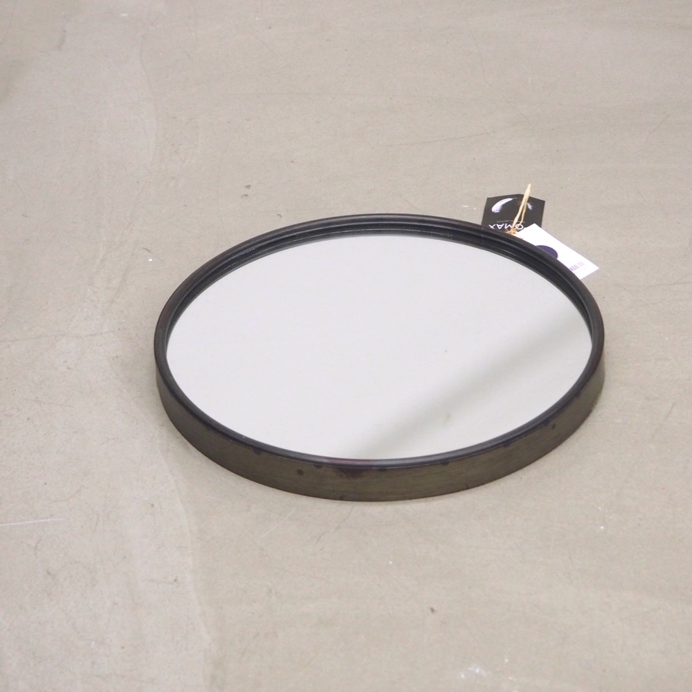 Runder Wandspiegel Boudoir mit schwarzem Rahmen Ø ca. 40 cm