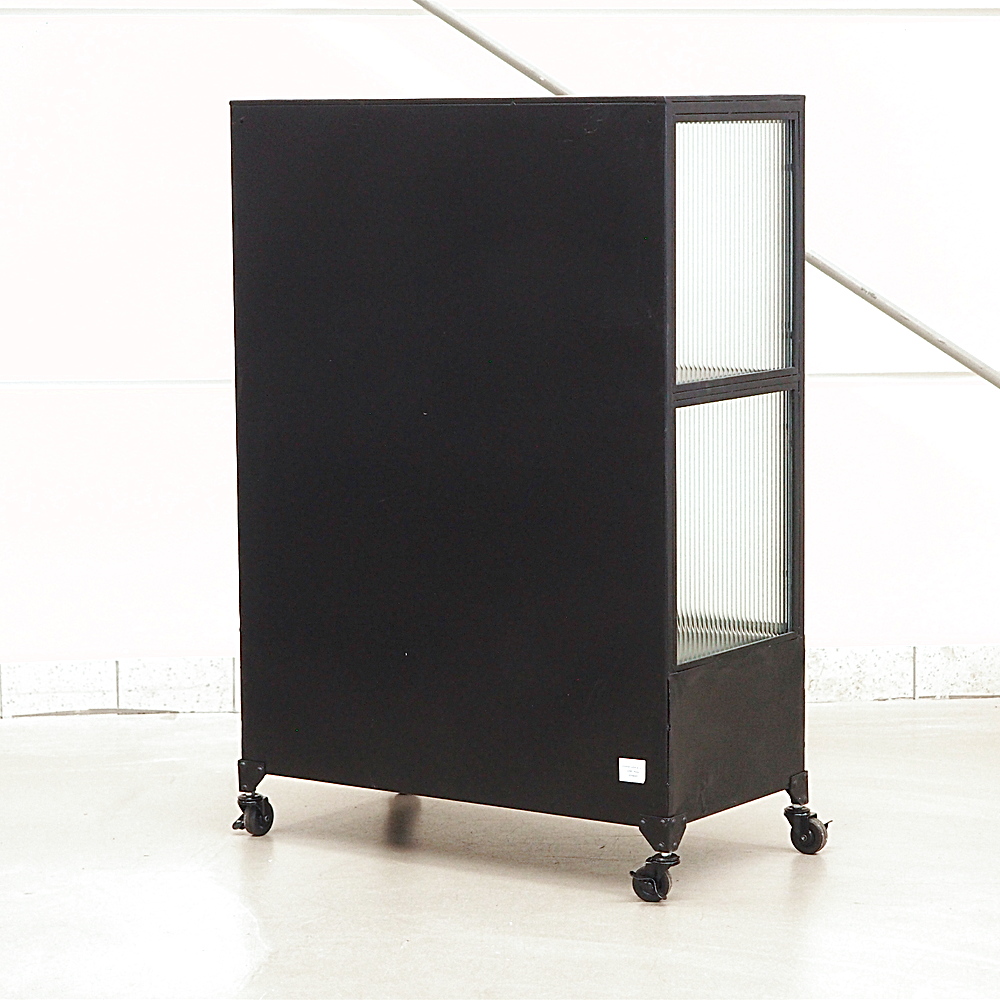 Metall-Rollschrank Titus Industrial-Look Glas B72xT37xH105cm