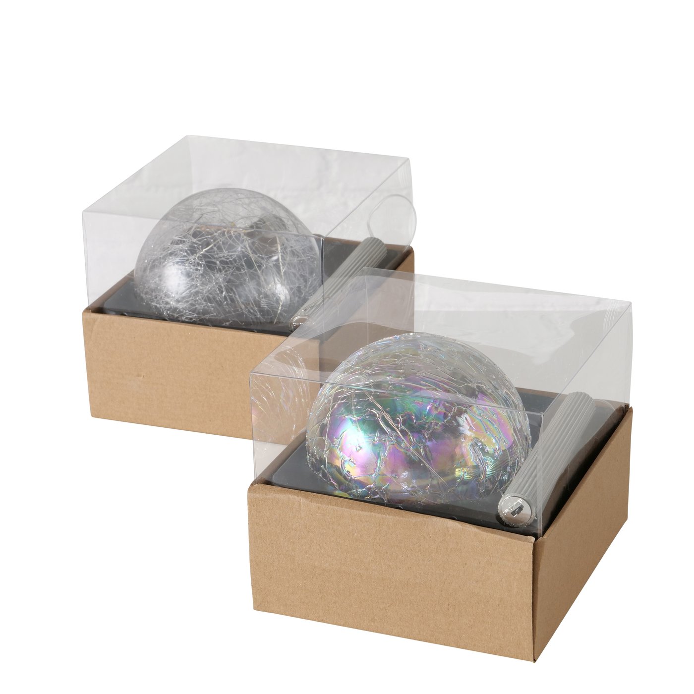 BOLTZE Weihnachtskugel Jilia, 2 sort., LED, D 12,00 cm, Glas lackiert, Einfarbig Glas lackiert klar
