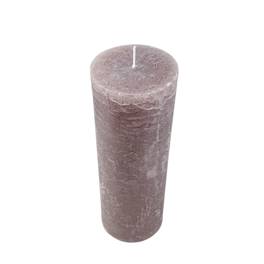Handgefertigte Stumpenkerze Rüstig Ø 7 x H 20 cm Rouge