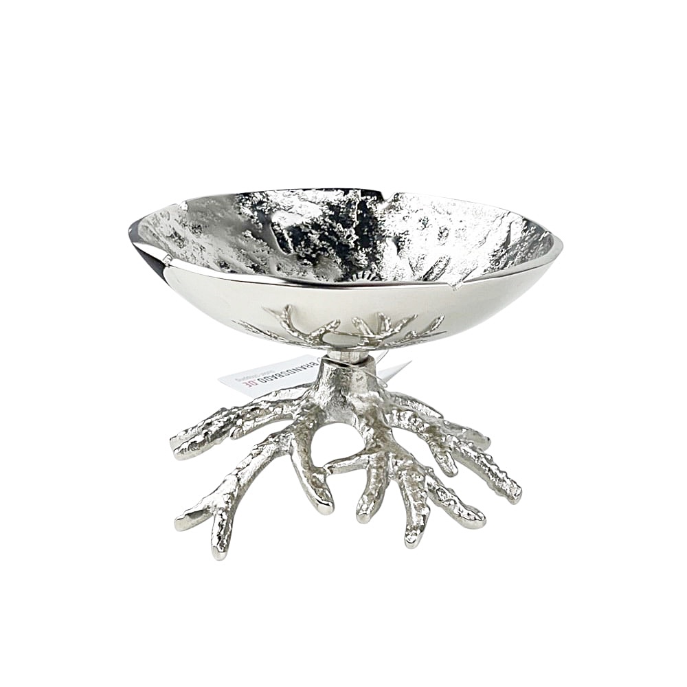 Servierschale Coral auf Fuß Aluminium