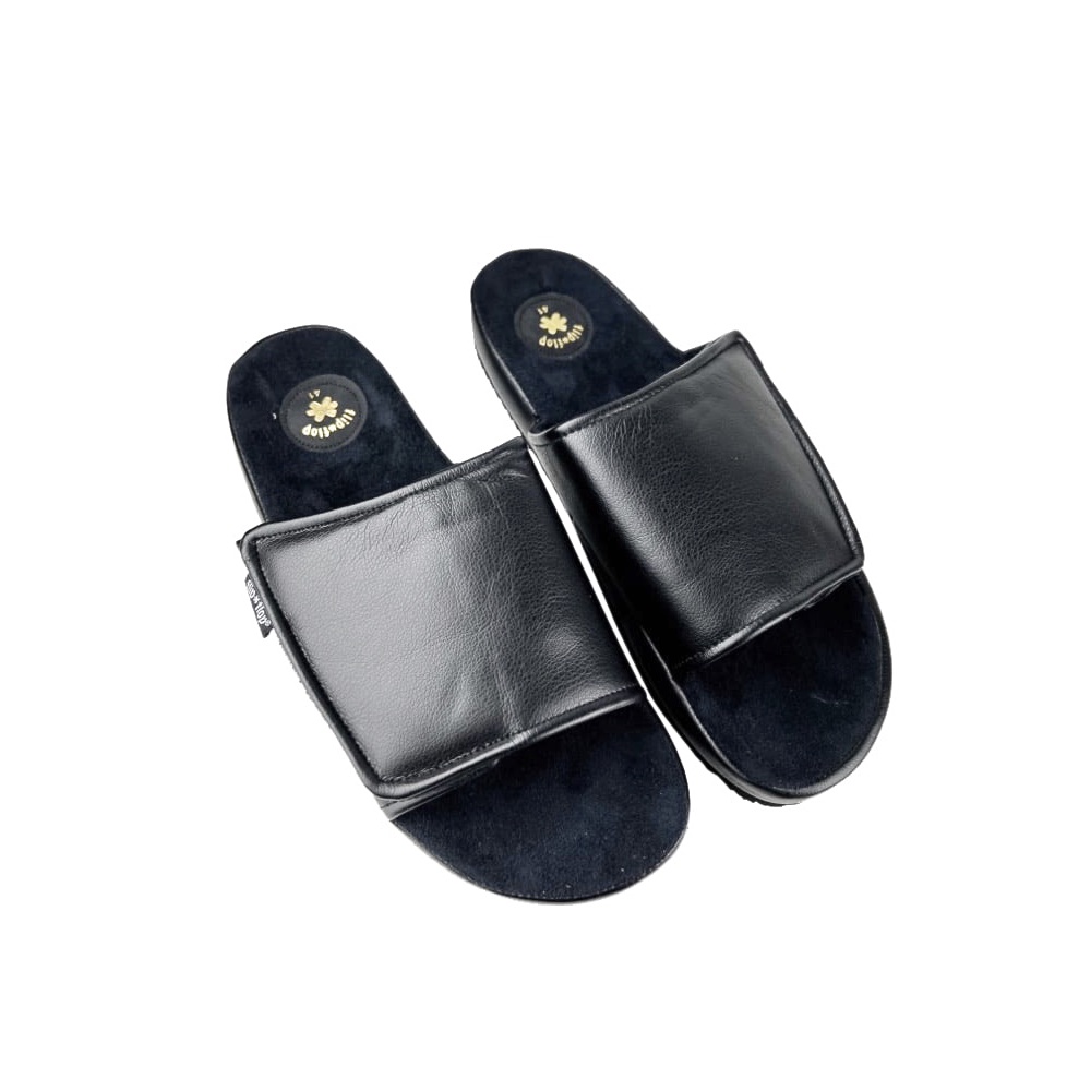 Pantoletten Slide Velcro Gr. 41 Schwarz