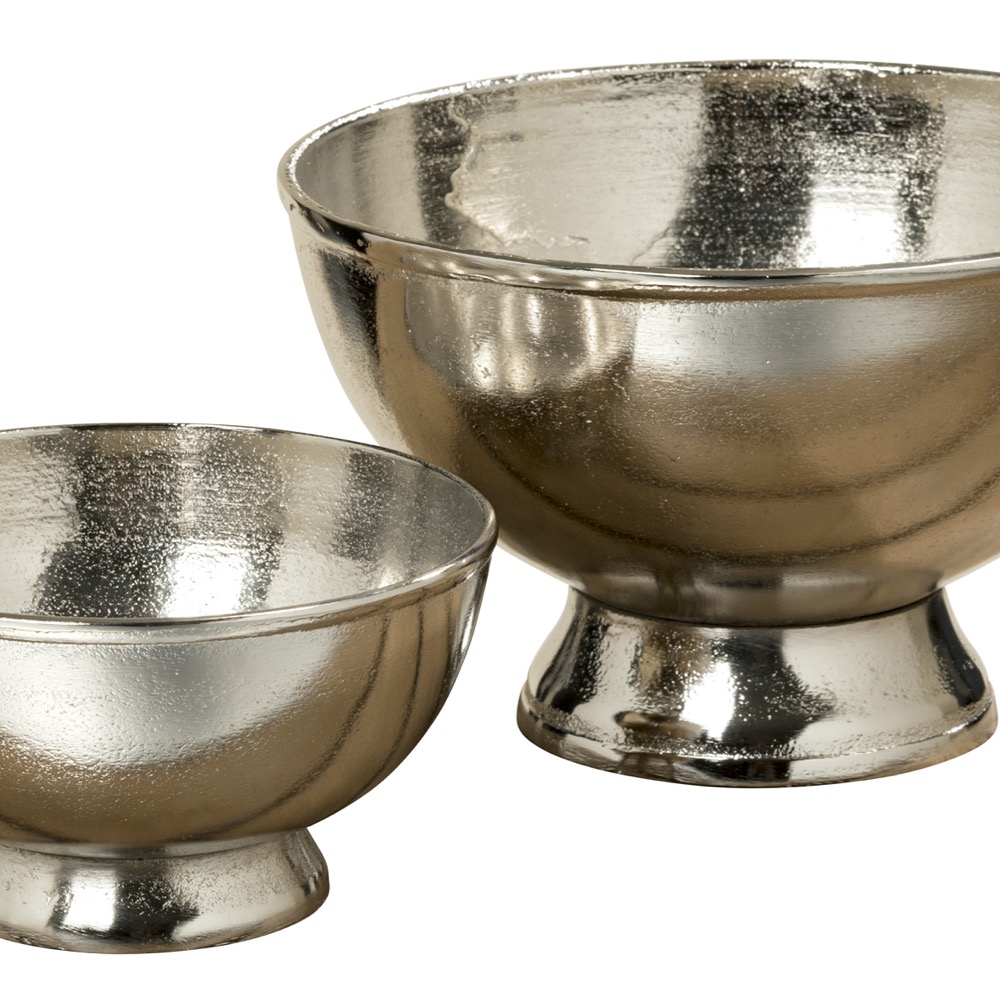 Deko-Schalen-Set Flaire 2-tlg. Rund Schale H/D 8-12cm/15-21cm Aluminium
