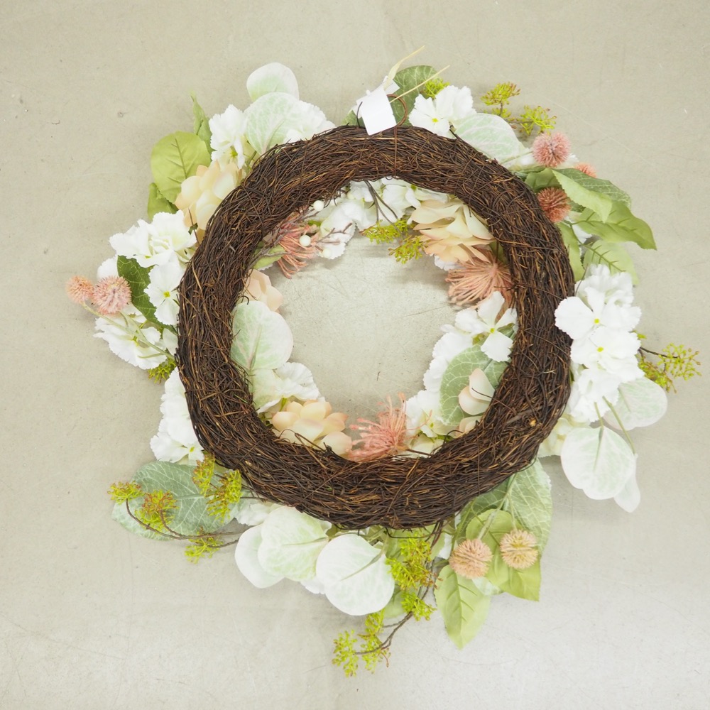 Deko Kranz Frühlingsblüten Rattan Ø ca. 70 cm rund