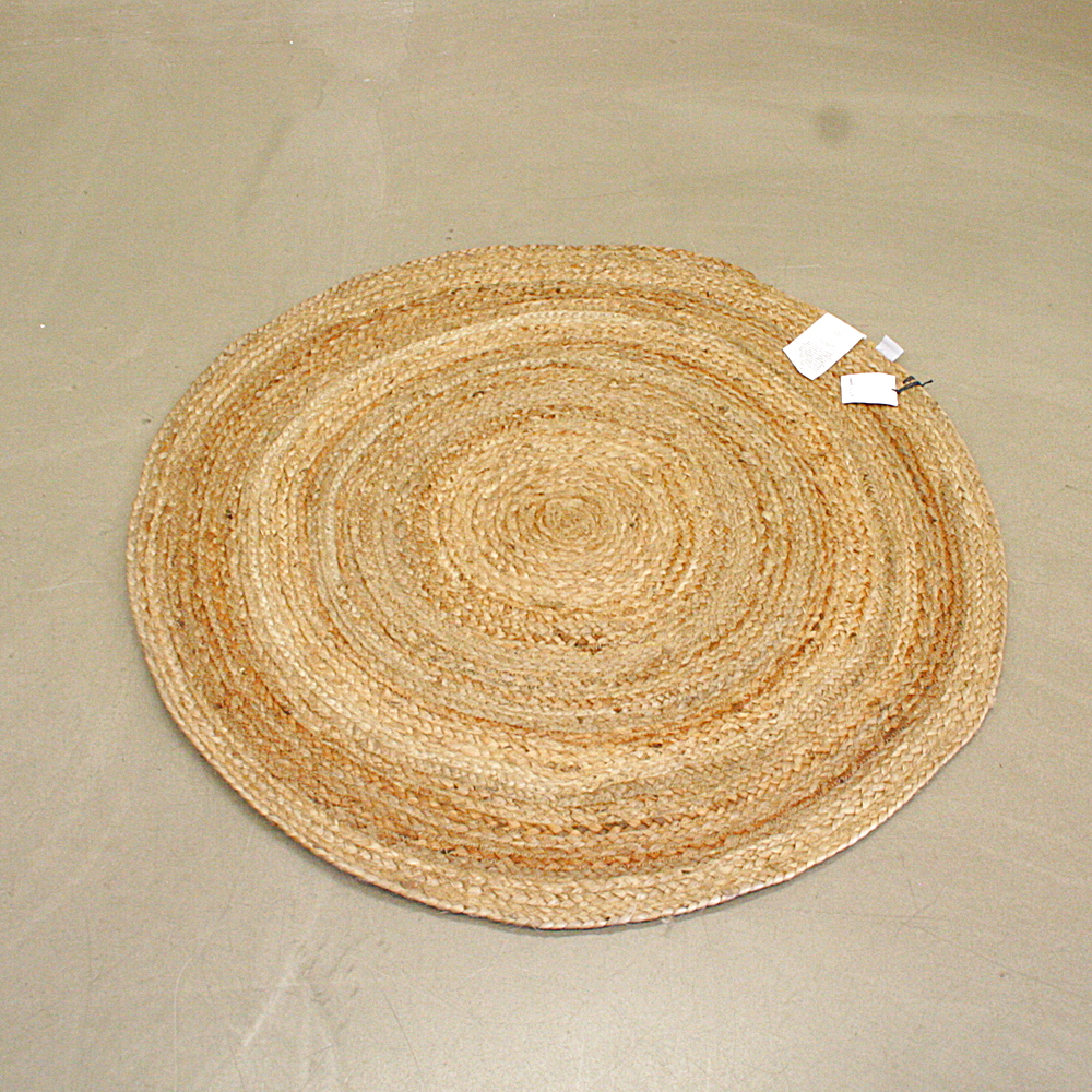 Teppich Tondo Ø ca. 100 cm Jute Handarbeit