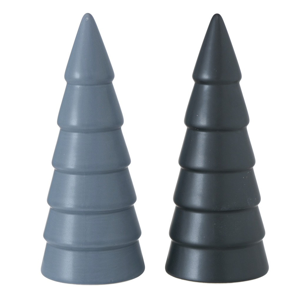 1x Dekoaufsteller Broady 2 sort. Weihnachtsbaum H 18cm Steingut