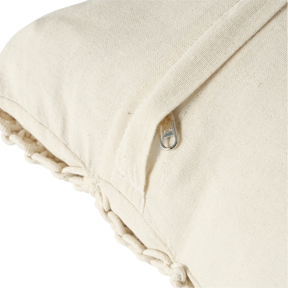 1x Deko-Kissen Makrie 2sort. 45x45cm Boho Cremeweiß Materialmix