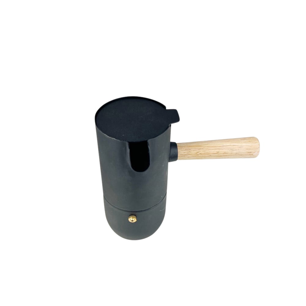 Espressokocher Collar Schwarz Edelstahl Holz
