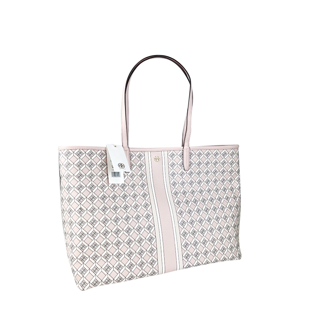 Leder-Handtasche Geo Canvas Rosa