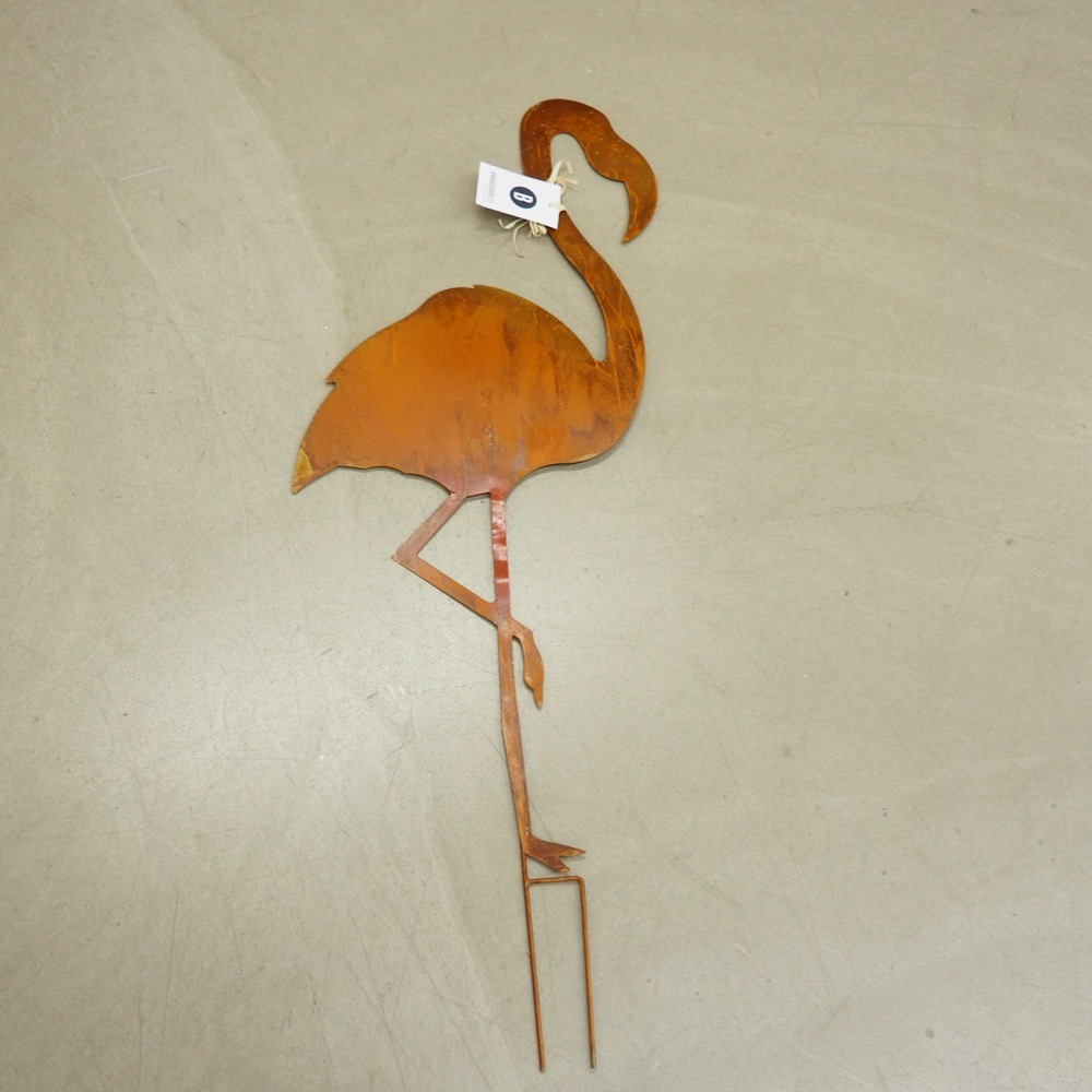Deko-Outdoor-Stecker Flamingo H90cm Rostoptik