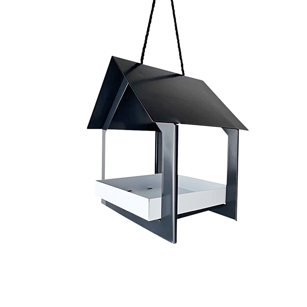 Futterhaus Rado Weichstahl schwarz modern Garten Vogel Winter