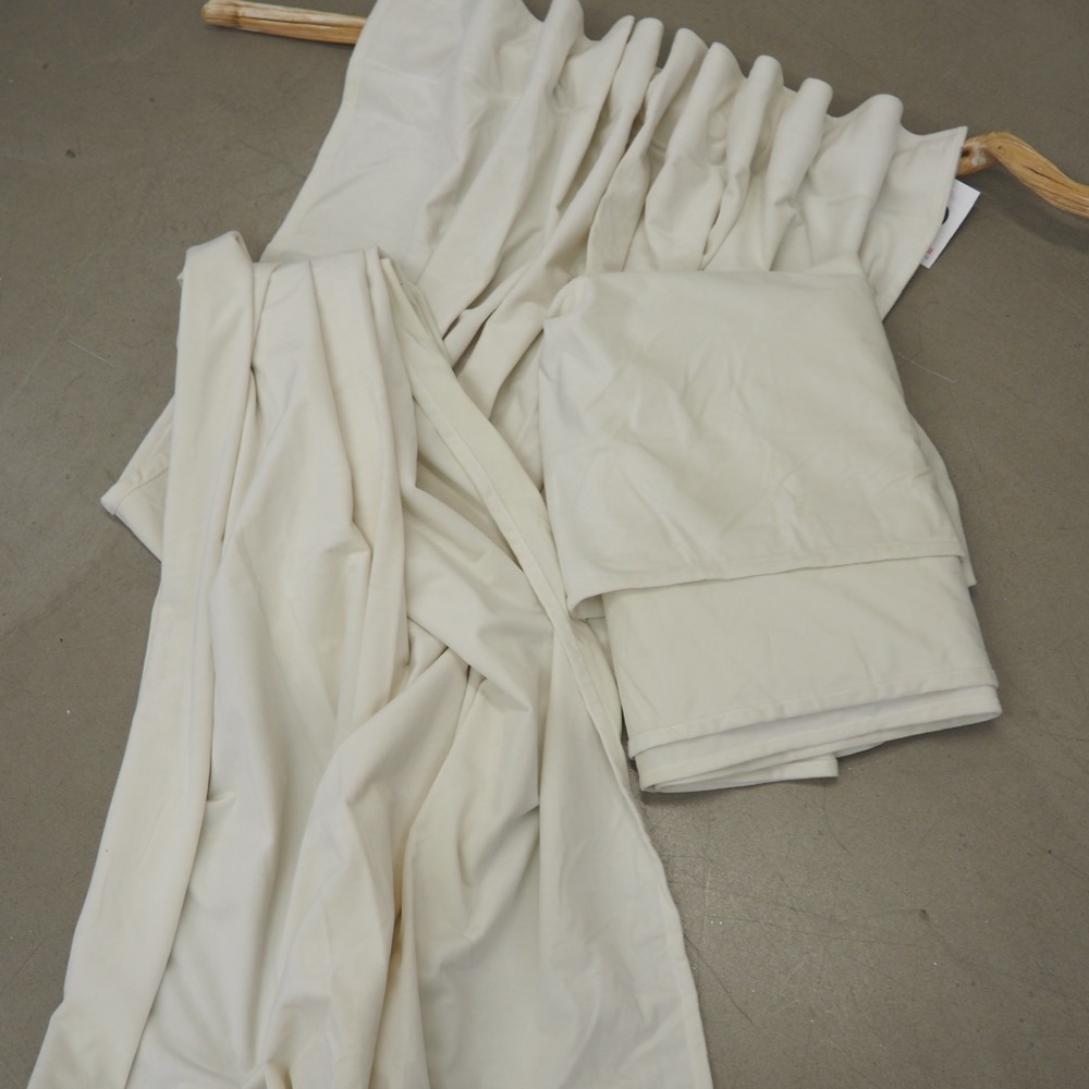 Samt-Vorhänge Daisy 2 Stück 140 x 220 cm cremefarben