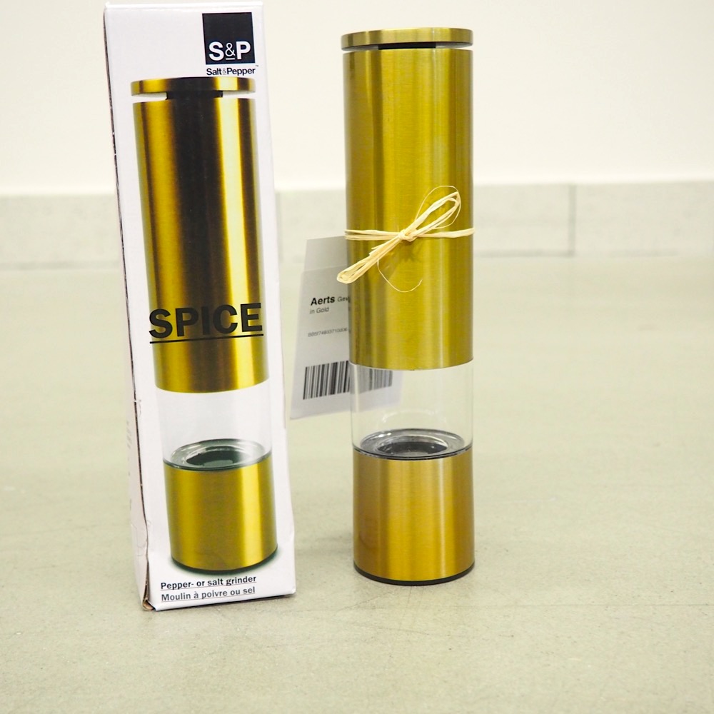 Gewürzmühle Sheda goldfarben H 22 cm