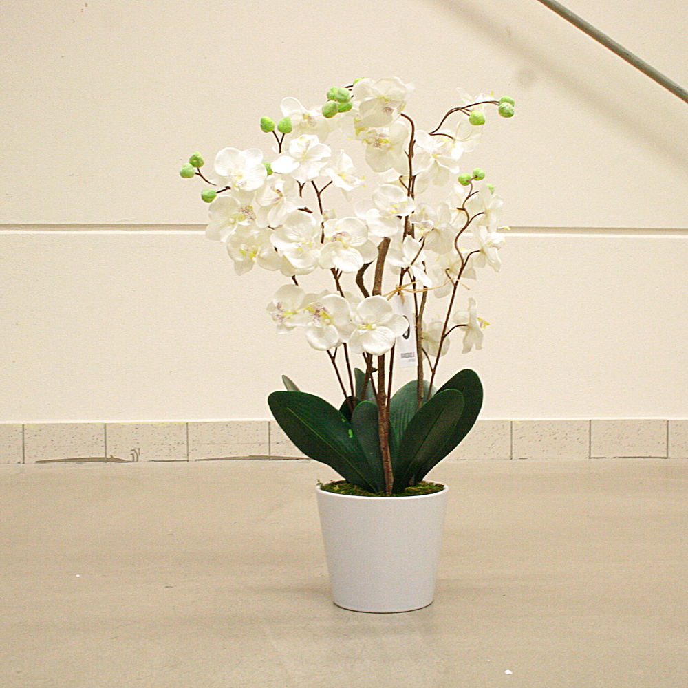 Kunstpflanze Orchideentopf Elegante Orchidee Pflanze H54 cm