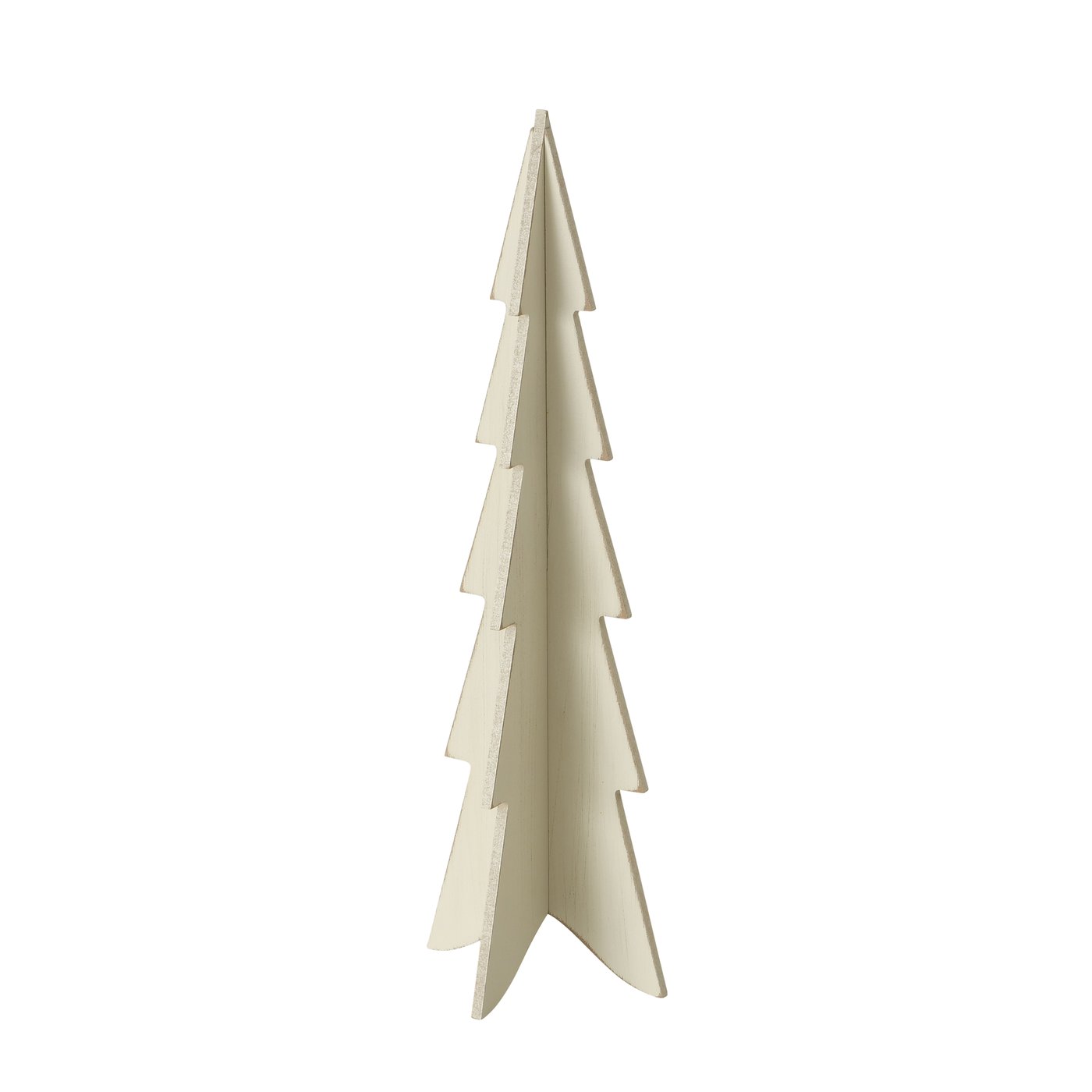 1x Dekoaufsteller Weihnachtsbaum Dunkelgrün Hellgrün Creme XMAS
