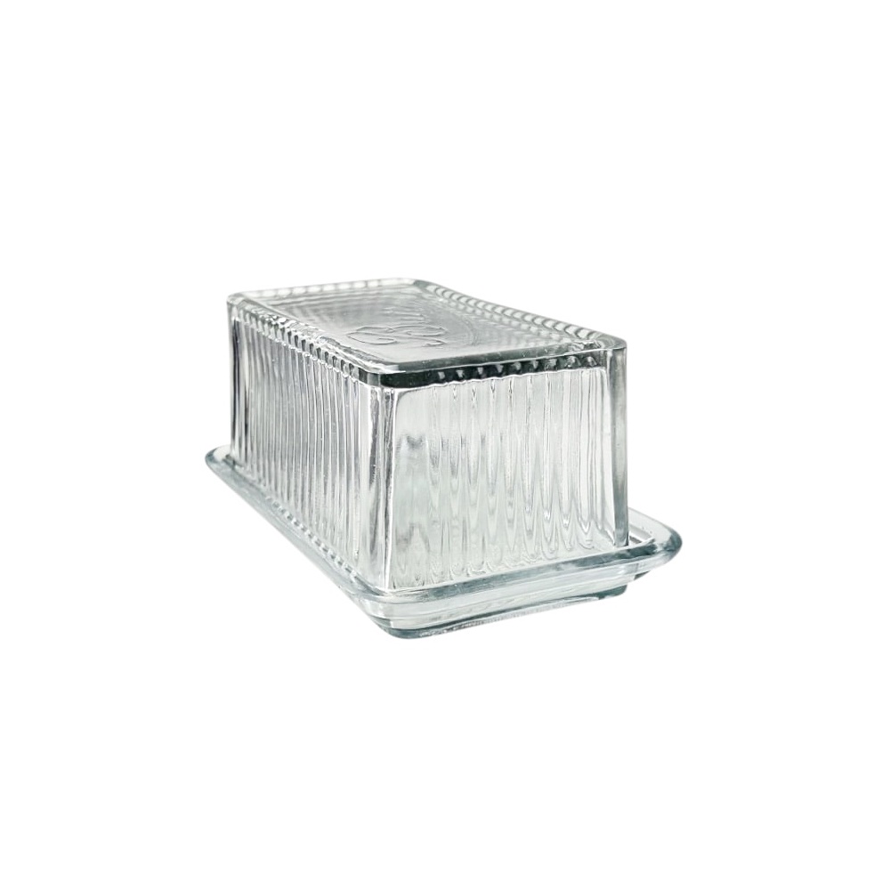 Butterdose Navina aus recyceltem Glas