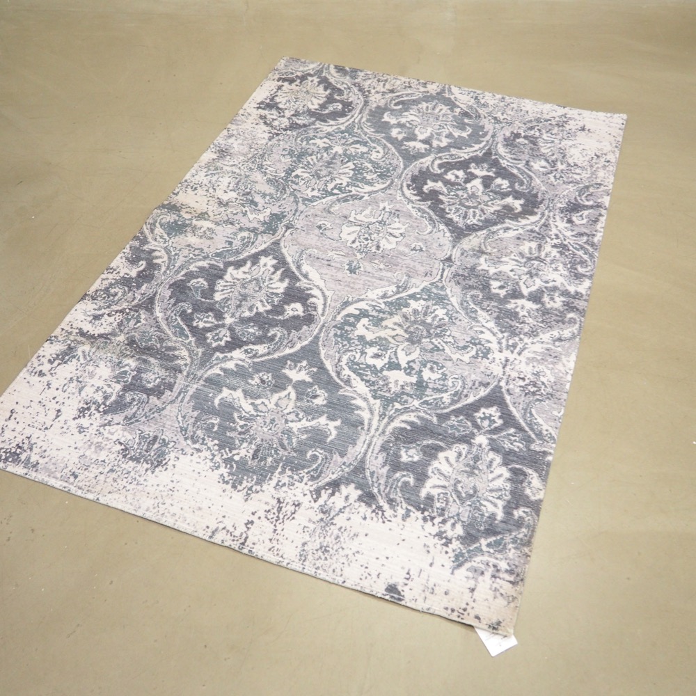 Teppich Ornament ca. 120 x 180 cm grau weiß