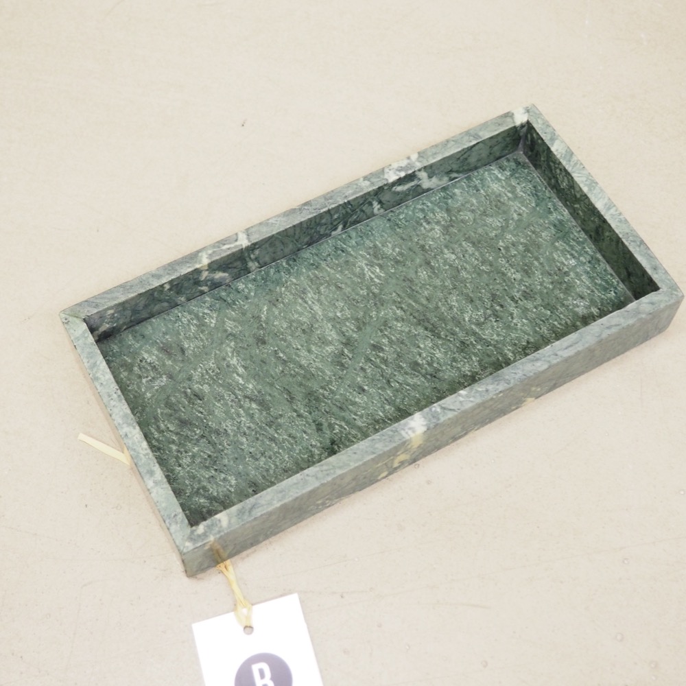 Deko-Marmor-Tablett Mera grün-marmoriert Deko-Objekt  B 30 x T 15 cm