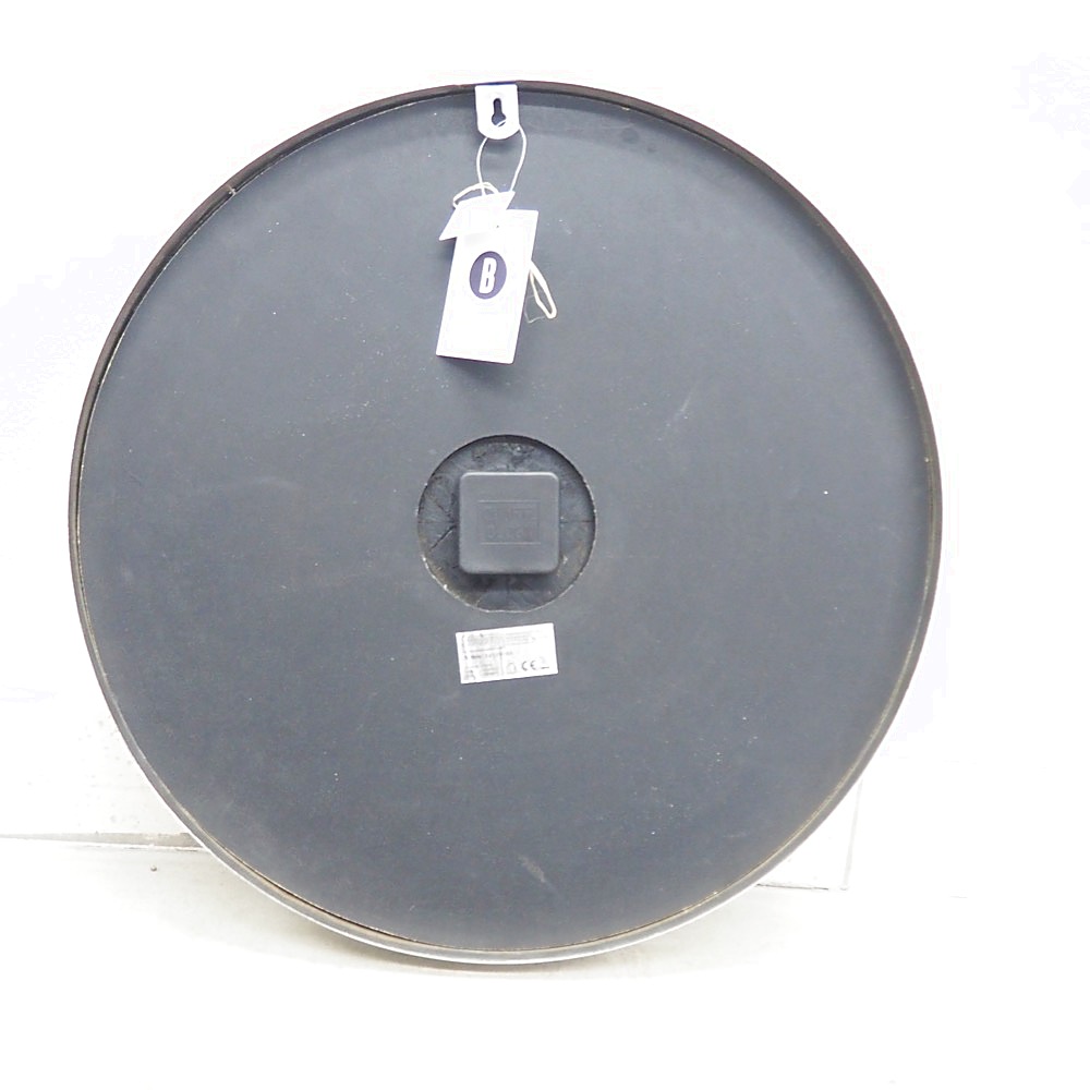 Wanduhr Ø ca. 50 cm batteriebetrieben Holzoptik silber Deko