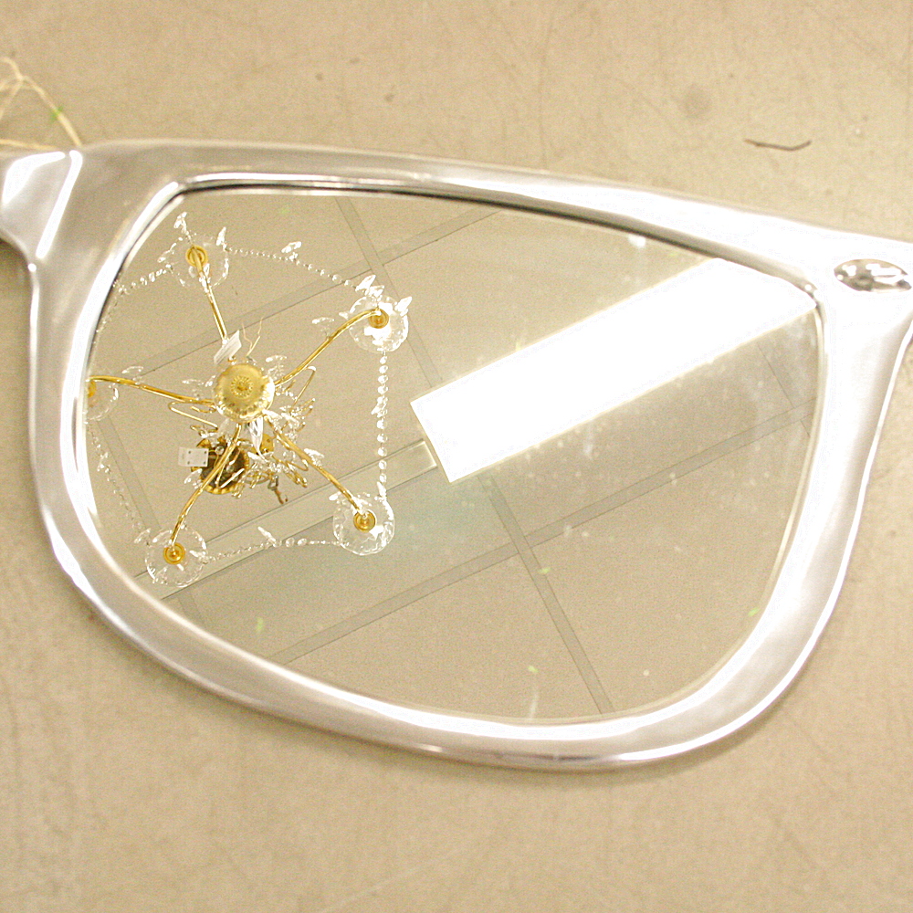 Spiegel Brille recyceltes Aluminium B101 x T5 x H30 cm Deko