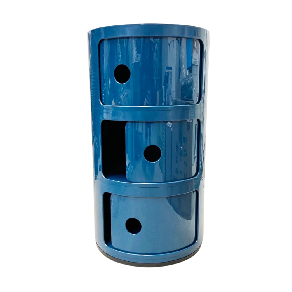 Container Componibili blau glänzend Ø 32 cm, H 59 cm
