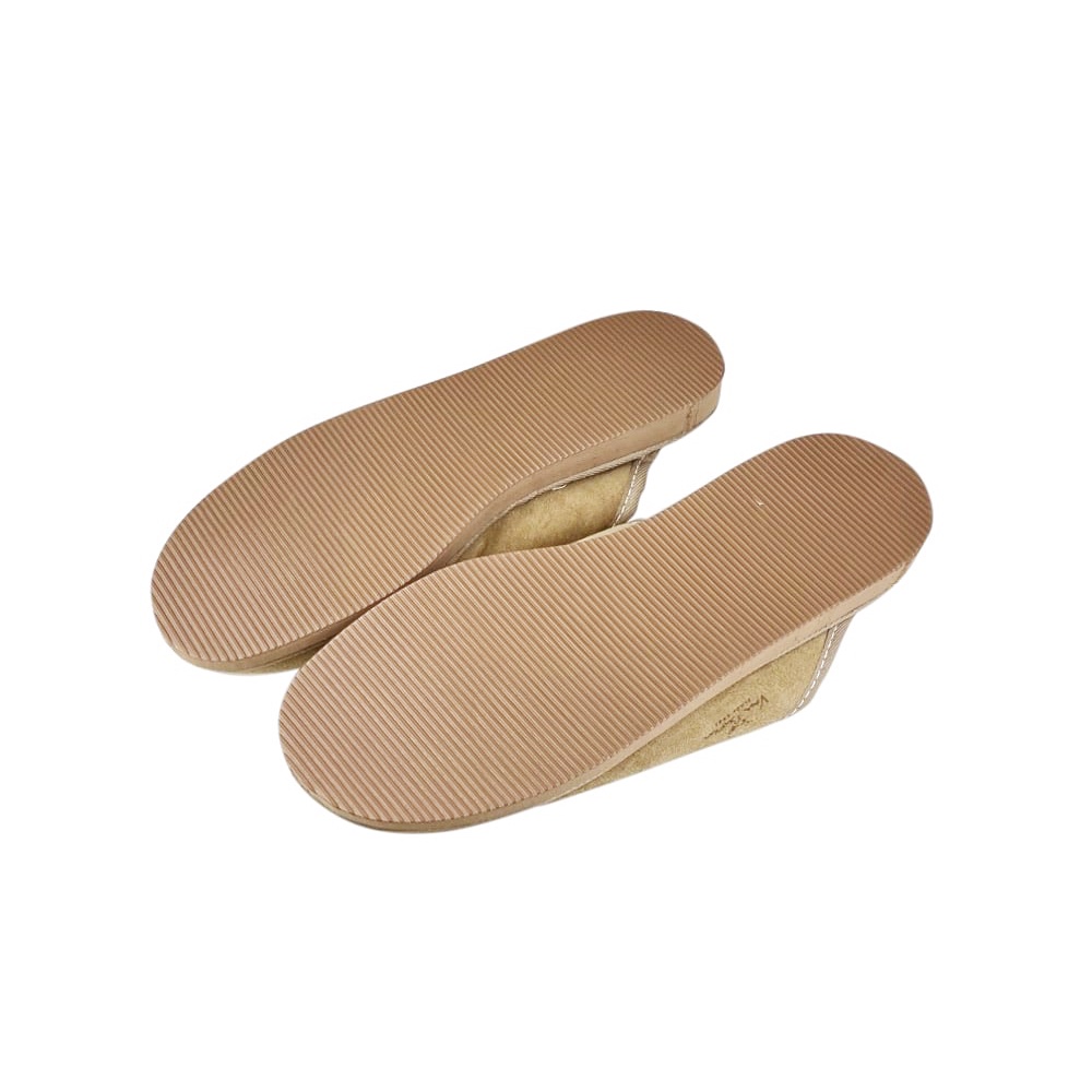 Heren Pantoffels Camel 44/45 Lammfell