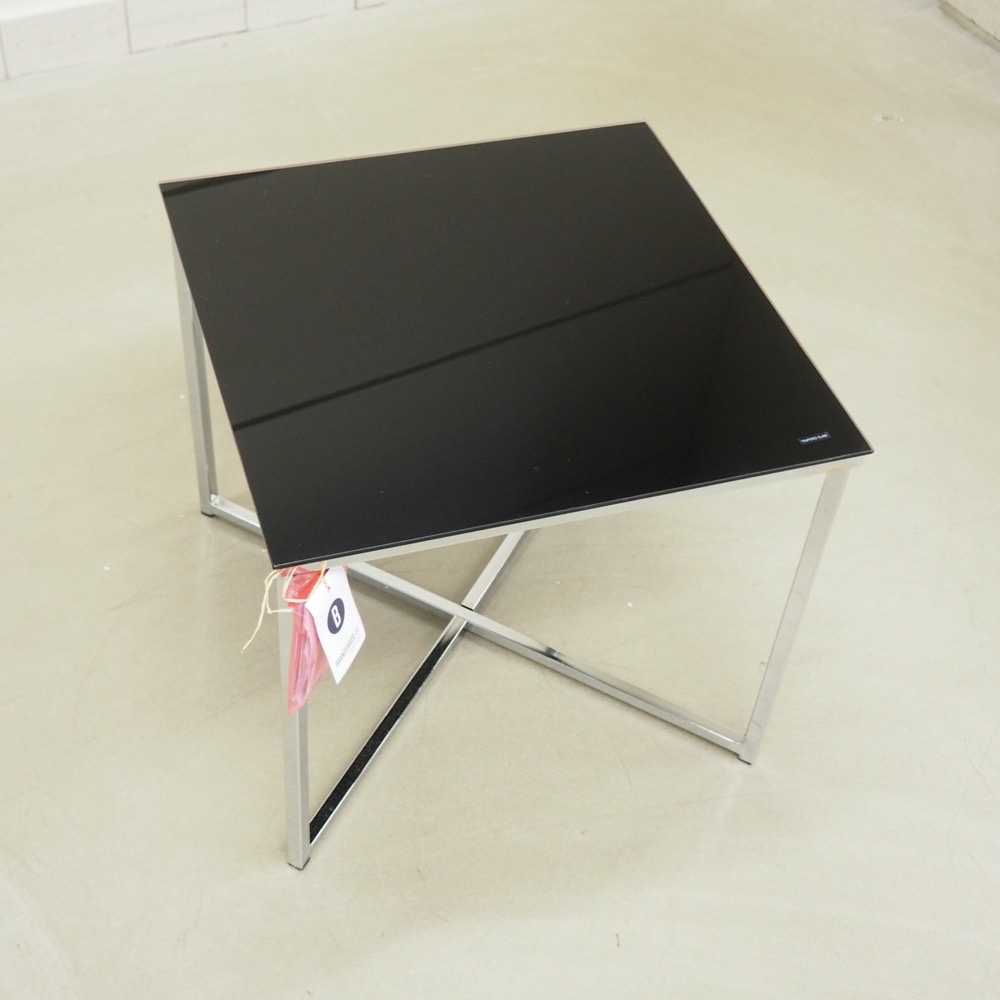 Beistelltisch Matheo Glasplatte schwarz B 50cm H 45cm T 50cm