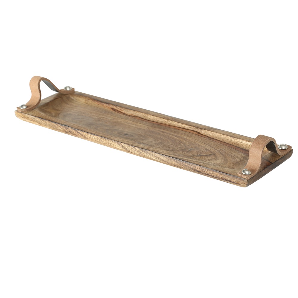 Deko-Tablett-Set Malus 2 tlg. B 13 -15 cm Mango-Holz Einfarbig braun