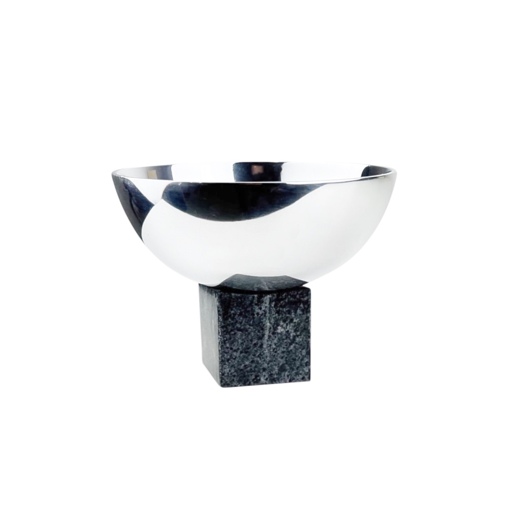 Deko-Schale Sapoto mit Marmor-Sockel Ø 14 x H 10 cm