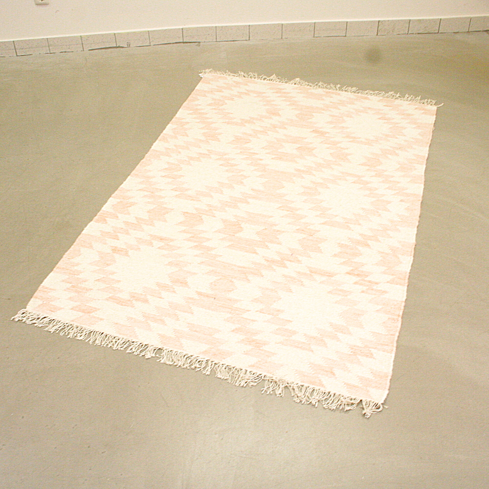 Handgetufteter Wollteppich Farum 120 x 180 cm rosé creme