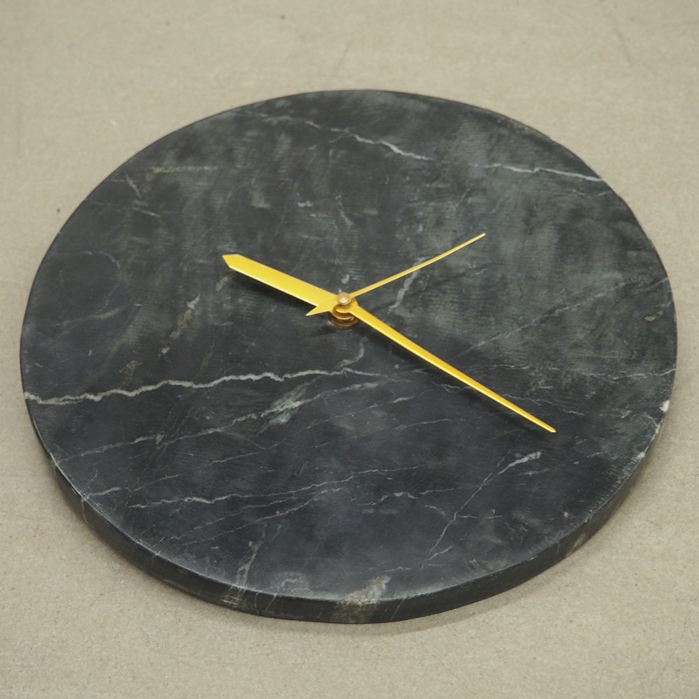 Wanduhr Brodric Marmor Ø 26 cm schwarz goldfarben