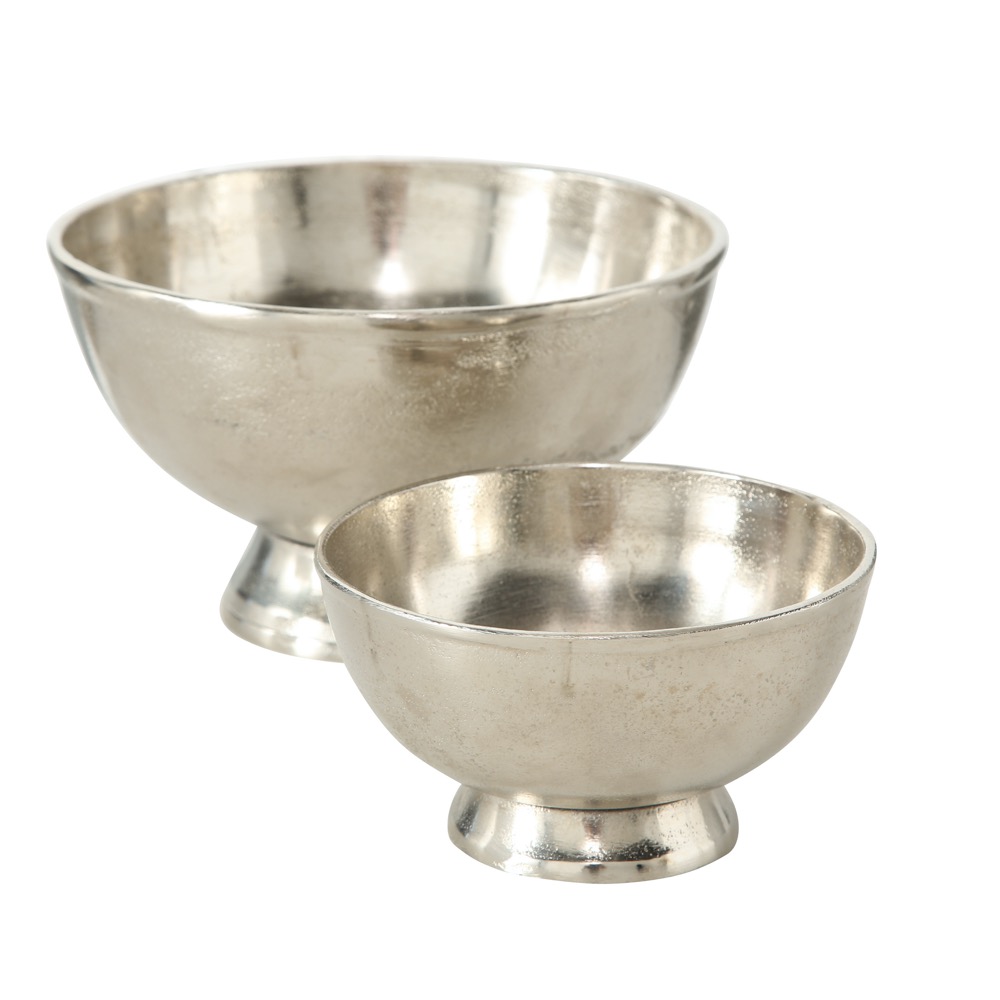 Deko-Schalen-Set Flaire 2-tlg. Rund Schale H/D 8-12cm/15-21cm Aluminium