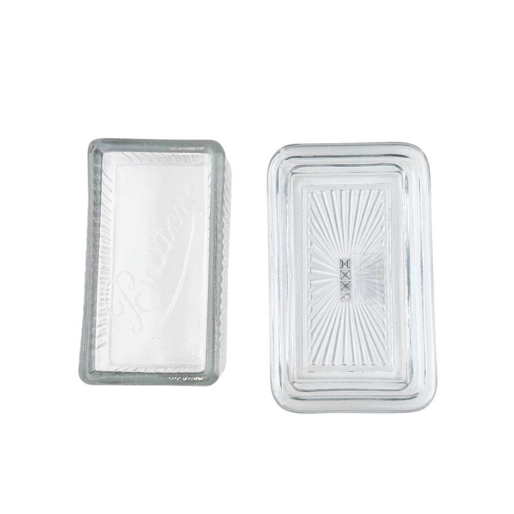 Butterdose Navina aus recyceltem Glas