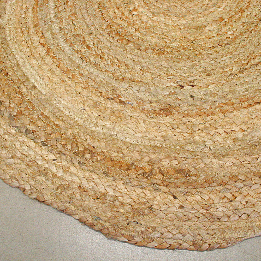 Teppich Tondo Ø ca. 100 cm Jute Handarbeit