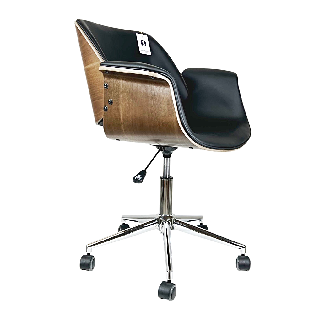 Kunstleder-Bürodrehstuhl Marbella Schwarz höhenverstellbar Modern