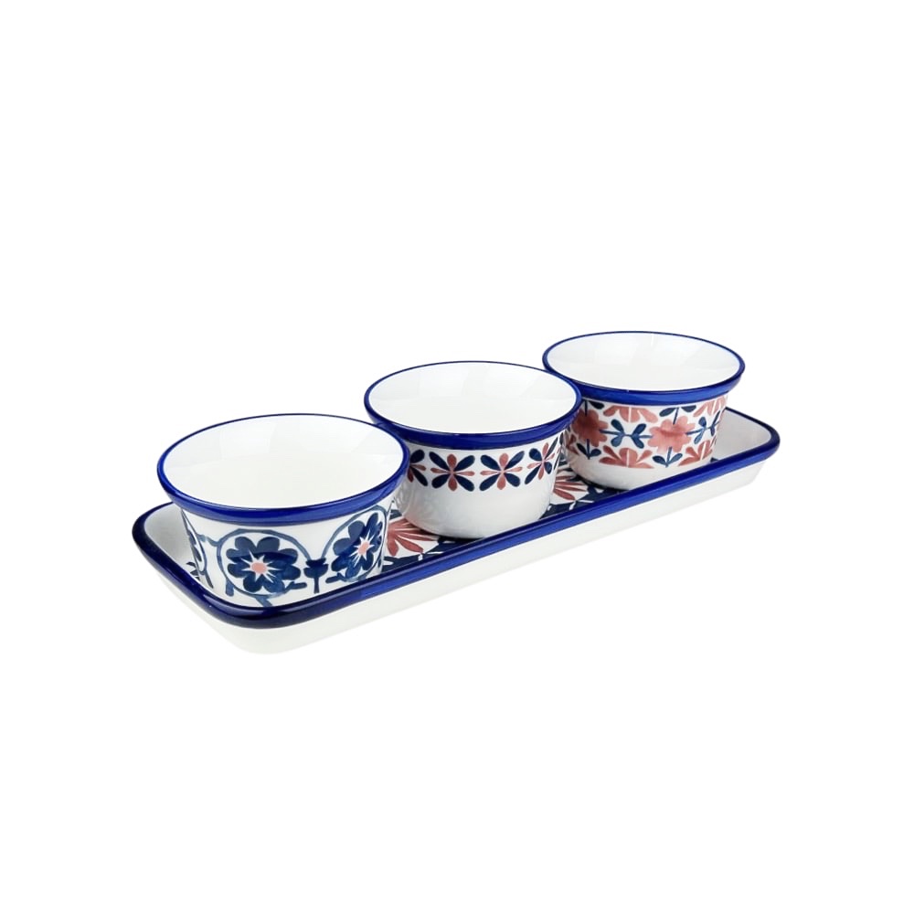 Bunt bemalte Dipschälchen Fiesta 4er-Set