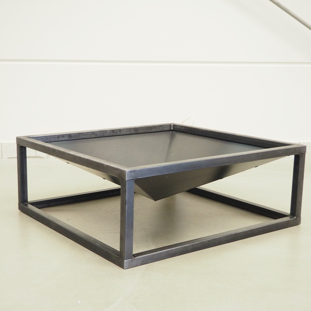 Feuerschale Square modern schwarz Metall Feuerstelle Quadrat