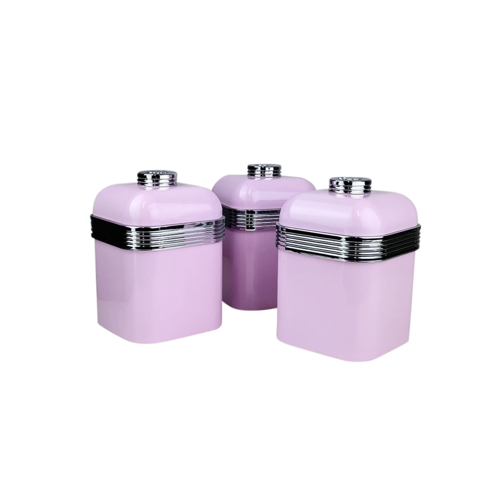 Aufbewahrungsdosen Retro 3 Stück rosa 1 L höhe 18 cm
