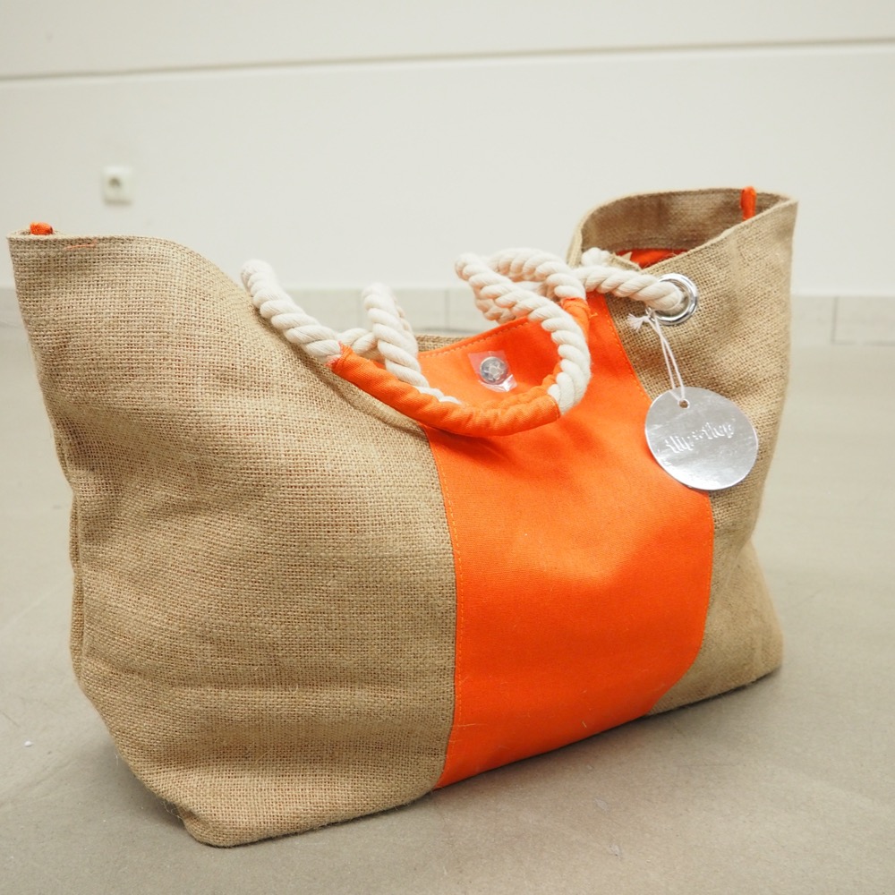 Tragetasche Deck Jute Natur/orange BxH 54,5 x 31cm