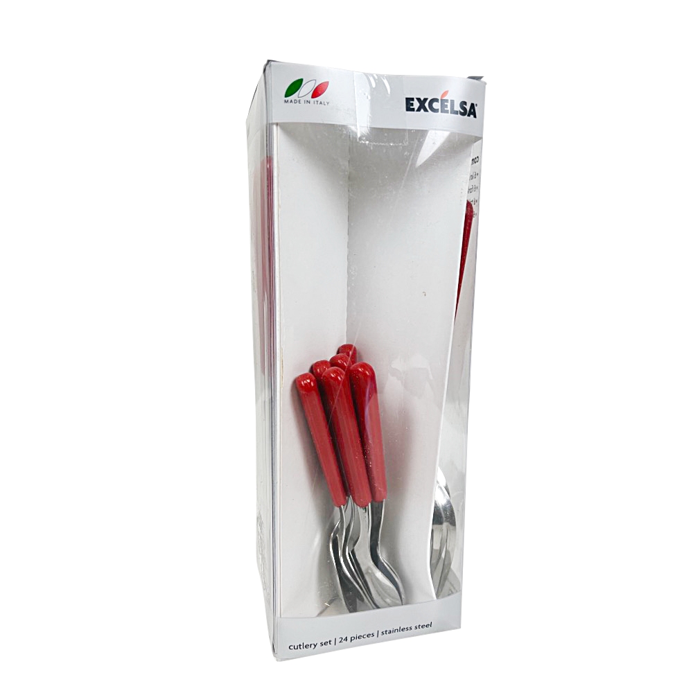 Besteck-Set Fashion. 24-tlg. rot Edelstahl