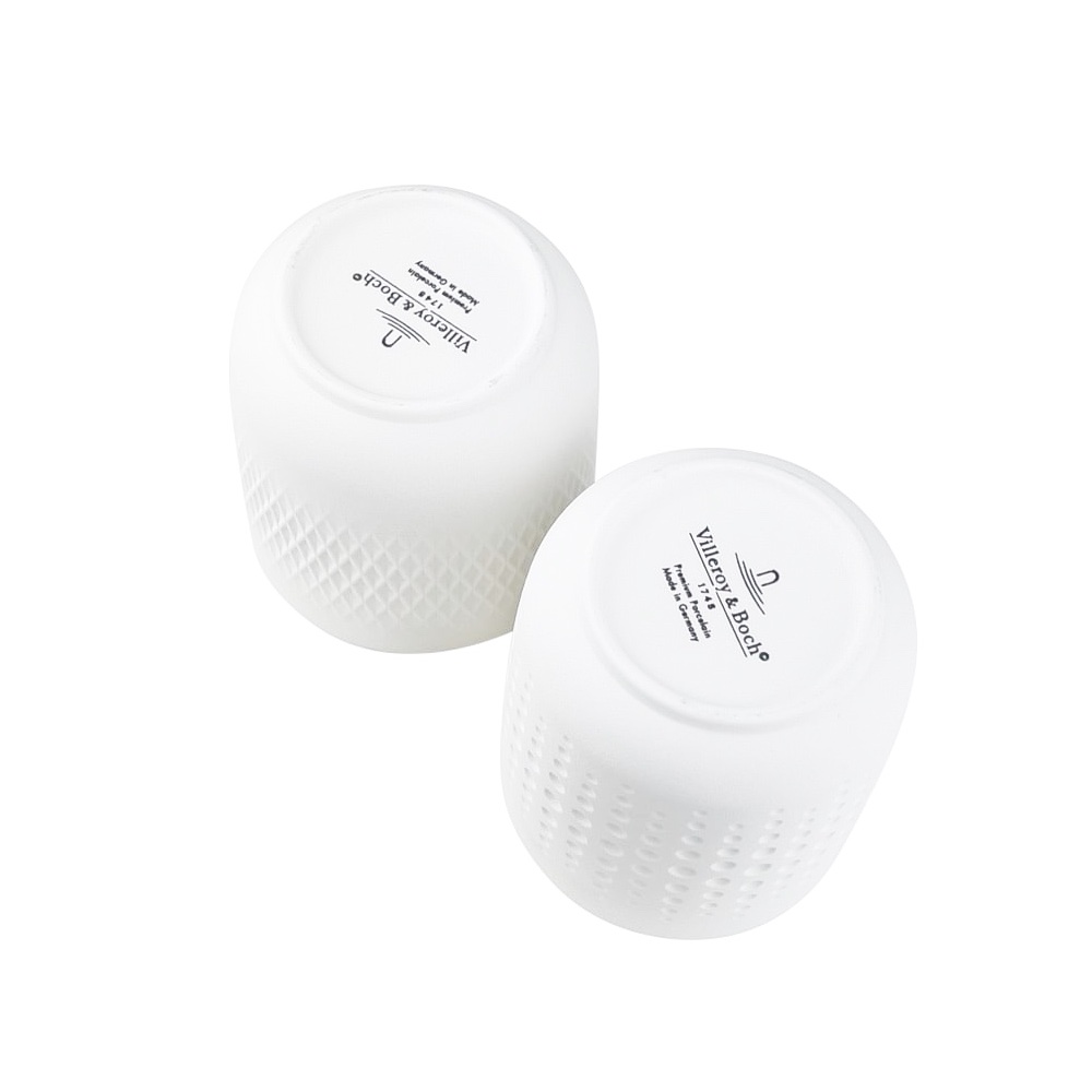 Becher Manufacture Collier mit Strukturmuster 2er-Set Weiß 290 ml