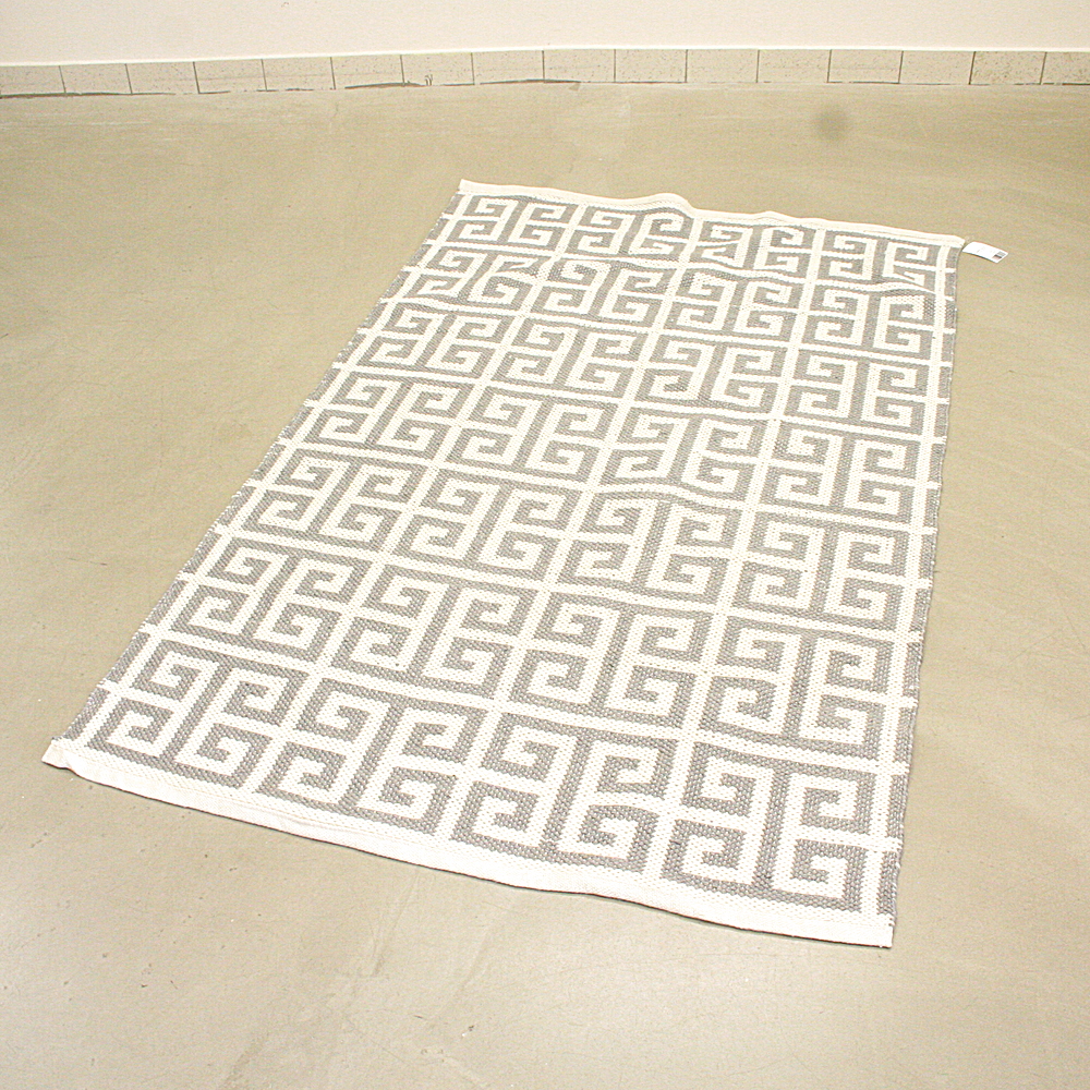 Handgewebter In- und Outdoor-Teppich Mykonos 120 x 180 cm grau creme
